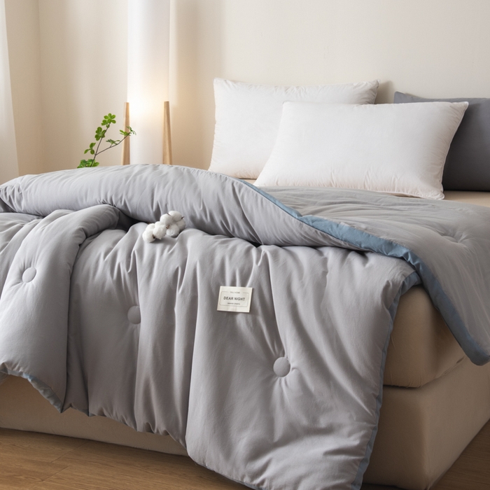 91家纺网 家纺一手货源 找家纺 鸣升家纺 2025新款新款新疆长绒棉100%棉花被春秋被冬被被子被芯立体棉被直播四季被 雾灰