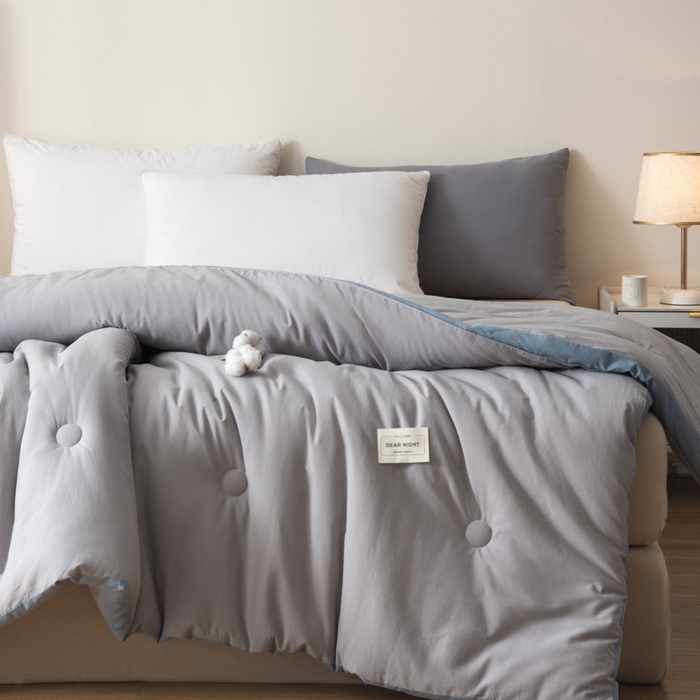 91家纺网 家纺一手货源 找家纺 鸣升家纺 2025新款新款新疆长绒棉100%棉花被春秋被冬被被子被芯立体棉被直播四季被 雾灰