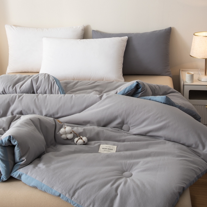 91家纺网 家纺一手货源 找家纺 鸣升家纺 2025新款新款新疆长绒棉100%棉花被春秋被冬被被子被芯立体棉被直播四季被 雾灰