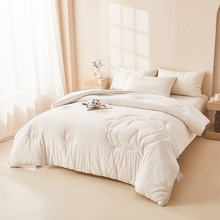 91家纺网 家纺一手货源 找家纺 2025新款A类填充100%棉新疆棉花被子冬被棉被全棉冬季加厚保暖纯棉花被芯单人春秋棉絮被芯 简语被子-白