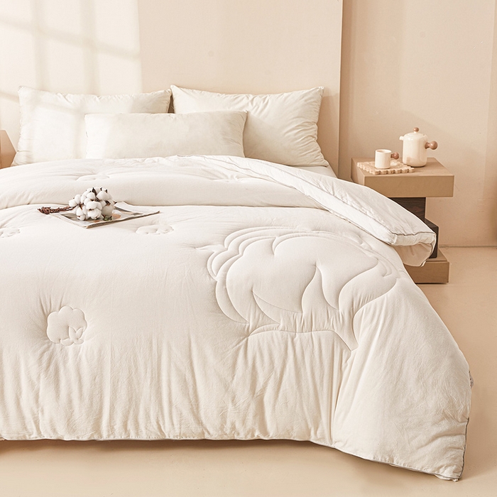 91家纺网 家纺一手货源 找家纺 2025新款A类填充100%棉新疆棉花被子冬被棉被全棉冬季加厚保暖纯棉花被芯单人春秋棉絮被芯 简语被子-白