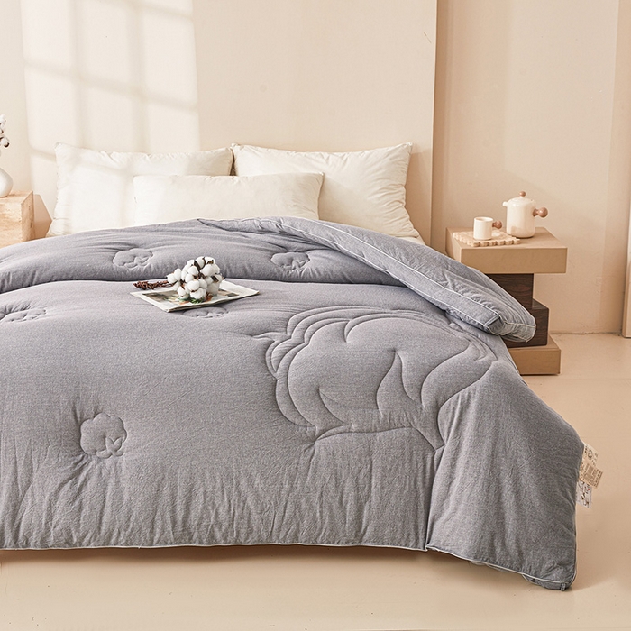 91家纺网 家纺一手货源 找家纺 2025新款A类填充100%棉新疆棉花被子冬被棉被全棉冬季加厚保暖纯棉花被芯单人春秋棉絮被芯 简语被子-灰