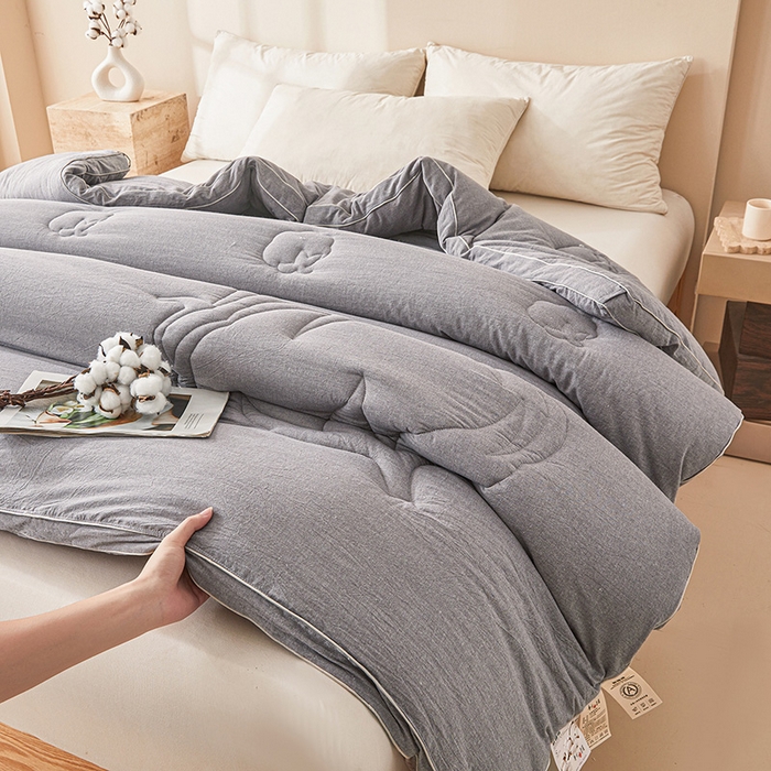 91家纺网 家纺一手货源 找家纺 2025新款A类填充100%棉新疆棉花被子冬被棉被全棉冬季加厚保暖纯棉花被芯单人春秋棉絮被芯 简语被子-灰