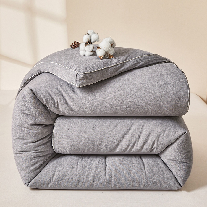 91家纺网 家纺一手货源 找家纺 2025新款A类填充100%棉新疆棉花被子冬被棉被全棉冬季加厚保暖纯棉花被芯单人春秋棉絮被芯 简语被子-灰