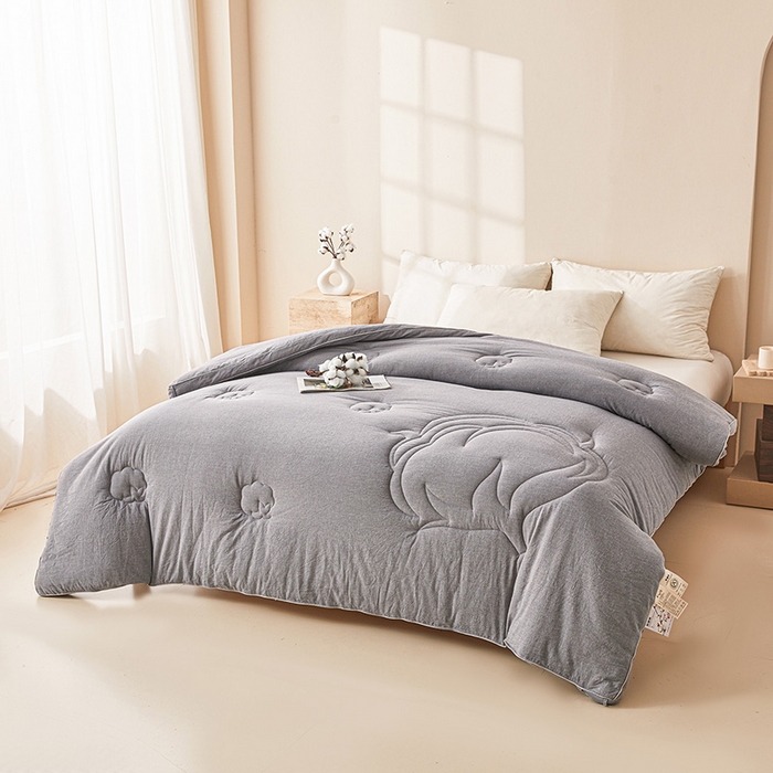 91家纺网 家纺一手货源 找家纺 2025新款A类填充100%棉新疆棉花被子冬被棉被全棉冬季加厚保暖纯棉花被芯单人春秋棉絮被芯 简语被子-灰