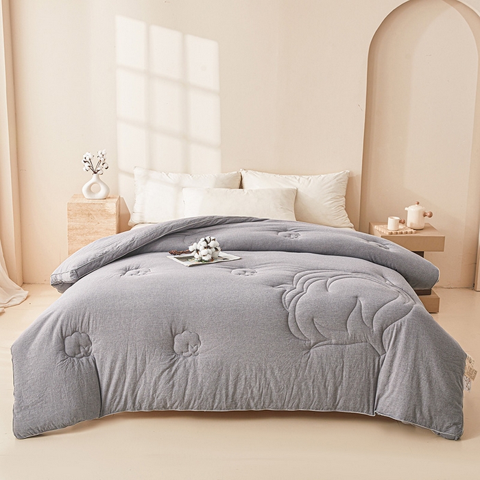 91家纺网 家纺一手货源 找家纺 2025新款A类填充100%棉新疆棉花被子冬被棉被全棉冬季加厚保暖纯棉花被芯单人春秋棉絮被芯 简语被子-灰