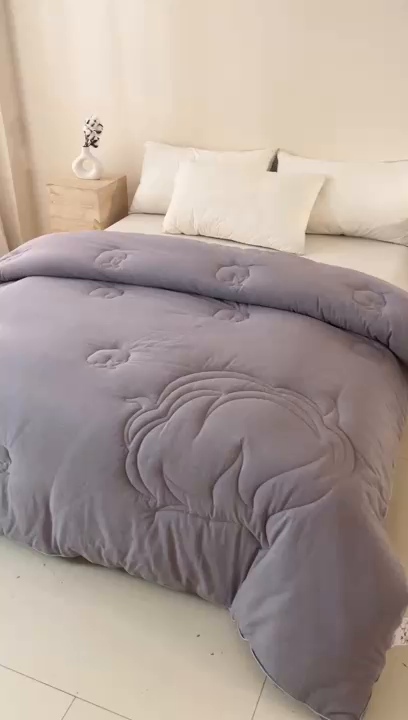 91家纺网 家纺一手货源 找家纺 2025新款A类填充100%棉新疆棉花被子冬被棉被全棉冬季加厚保暖纯棉花被芯单人春秋棉絮被芯 简语被子-灰