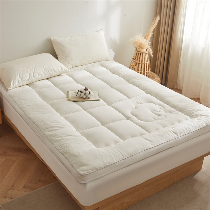 91家纺网 家纺一手货源 找家纺 西域种棉人·千百笠2025新款A类填充100%棉新疆棉花褥子床垫垫被软垫家用棉花被褥铺底全棉冬季加厚保暖 简语床垫-白