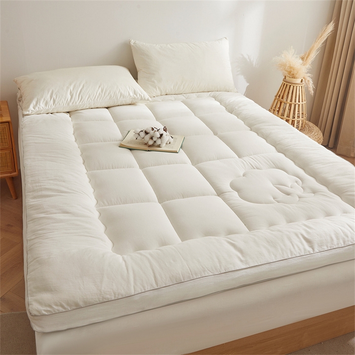 91家纺网 家纺一手货源 找家纺 西域种棉人·千百笠2025新款A类填充100%棉新疆棉花褥子床垫垫被软垫家用棉花被褥铺底全棉冬季加厚保暖 简语床垫-白