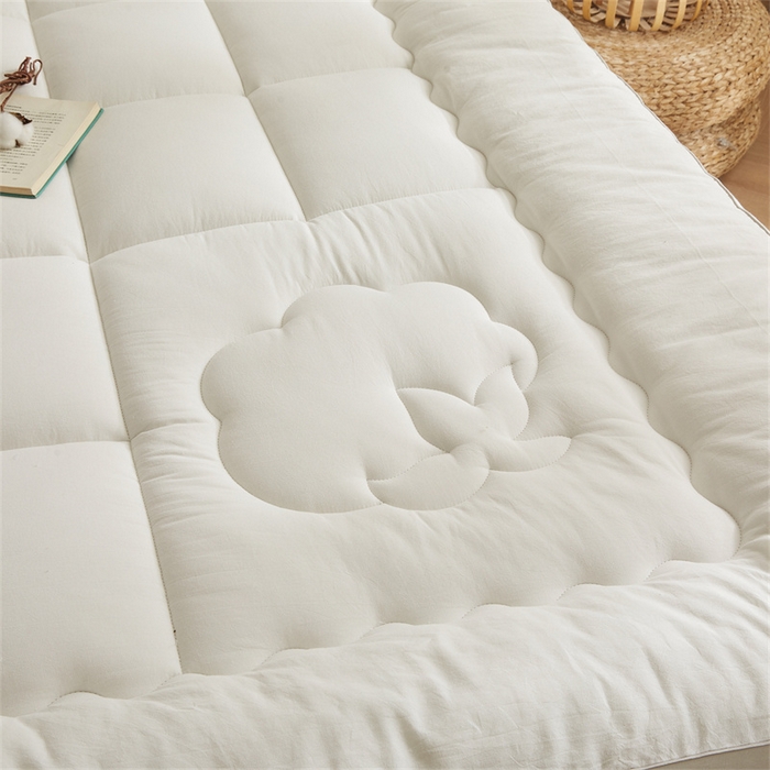 91家纺网 家纺一手货源 找家纺 西域种棉人·千百笠2025新款A类填充100%棉新疆棉花褥子床垫垫被软垫家用棉花被褥铺底全棉冬季加厚保暖 简语床垫-白