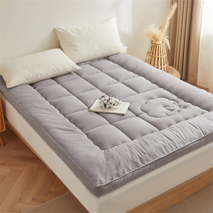 91家纺网 家纺一手货源 找家纺 西域种棉人·千百笠2025新款A类填充100%棉新疆棉花褥子床垫垫被软垫家用棉花被褥铺底全棉冬季加厚保暖 简语床垫-灰