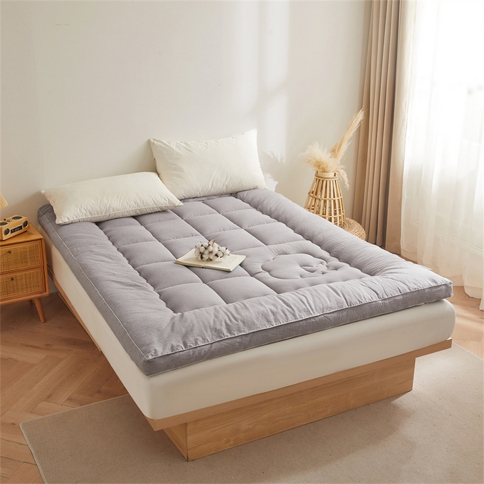 91家纺网 家纺一手货源 找家纺 西域种棉人·千百笠2025新款A类填充100%棉新疆棉花褥子床垫垫被软垫家用棉花被褥铺底全棉冬季加厚保暖 简语床垫-灰