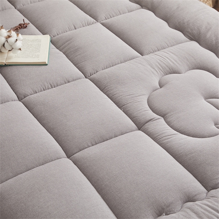 91家纺网 家纺一手货源 找家纺 西域种棉人·千百笠2025新款A类填充100%棉新疆棉花褥子床垫垫被软垫家用棉花被褥铺底全棉冬季加厚保暖 简语床垫-灰