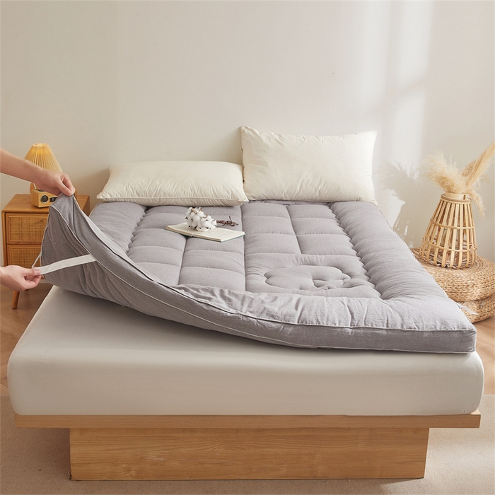 91家纺网 家纺一手货源 找家纺 西域种棉人·千百笠2025新款A类填充100%棉新疆棉花褥子床垫垫被软垫家用棉花被褥铺底全棉冬季加厚保暖 简语床垫-灰