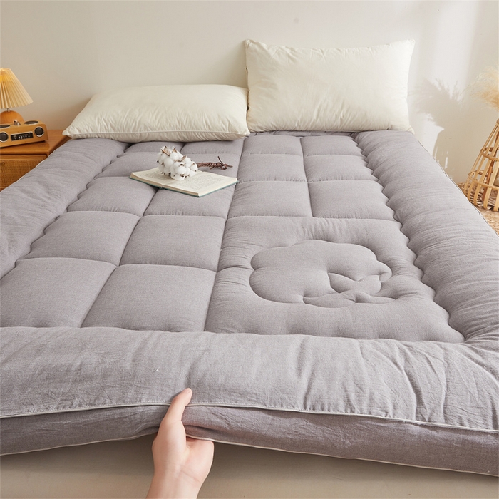 91家纺网 家纺一手货源 找家纺 西域种棉人·千百笠2025新款A类填充100%棉新疆棉花褥子床垫垫被软垫家用棉花被褥铺底全棉冬季加厚保暖 简语床垫-灰