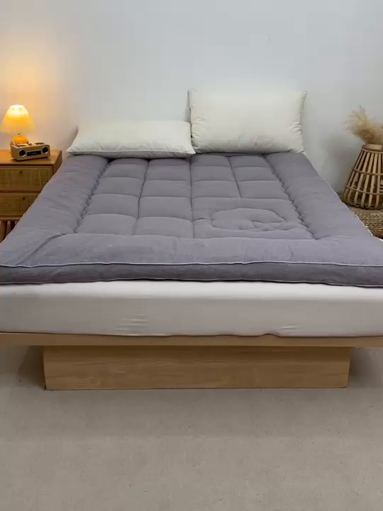 91家纺网 家纺一手货源 找家纺 西域种棉人·千百笠2025新款A类填充100%棉新疆棉花褥子床垫垫被软垫家用棉花被褥铺底全棉冬季加厚保暖 简语床垫-灰