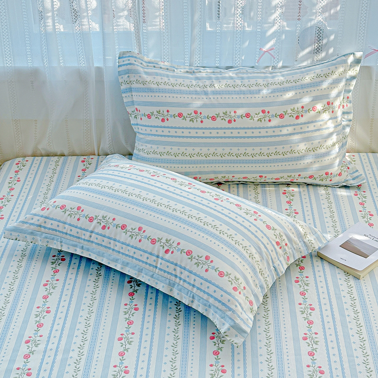 91家纺网 家纺一手货源 找家纺 恩泽家纺 2025新款全棉纯棉12868喷气印花系列枕套单枕套枕套单件-第二批 花梦间