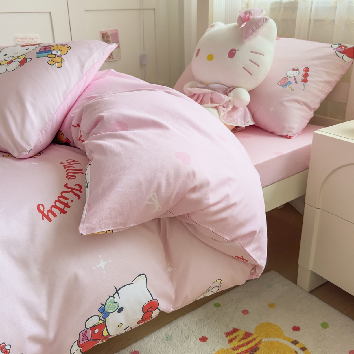 91家纺网 家纺一手货源 找家纺 （总）浩诚 2025新款三丽鸥专版花型全棉纯棉学生三件套四件套