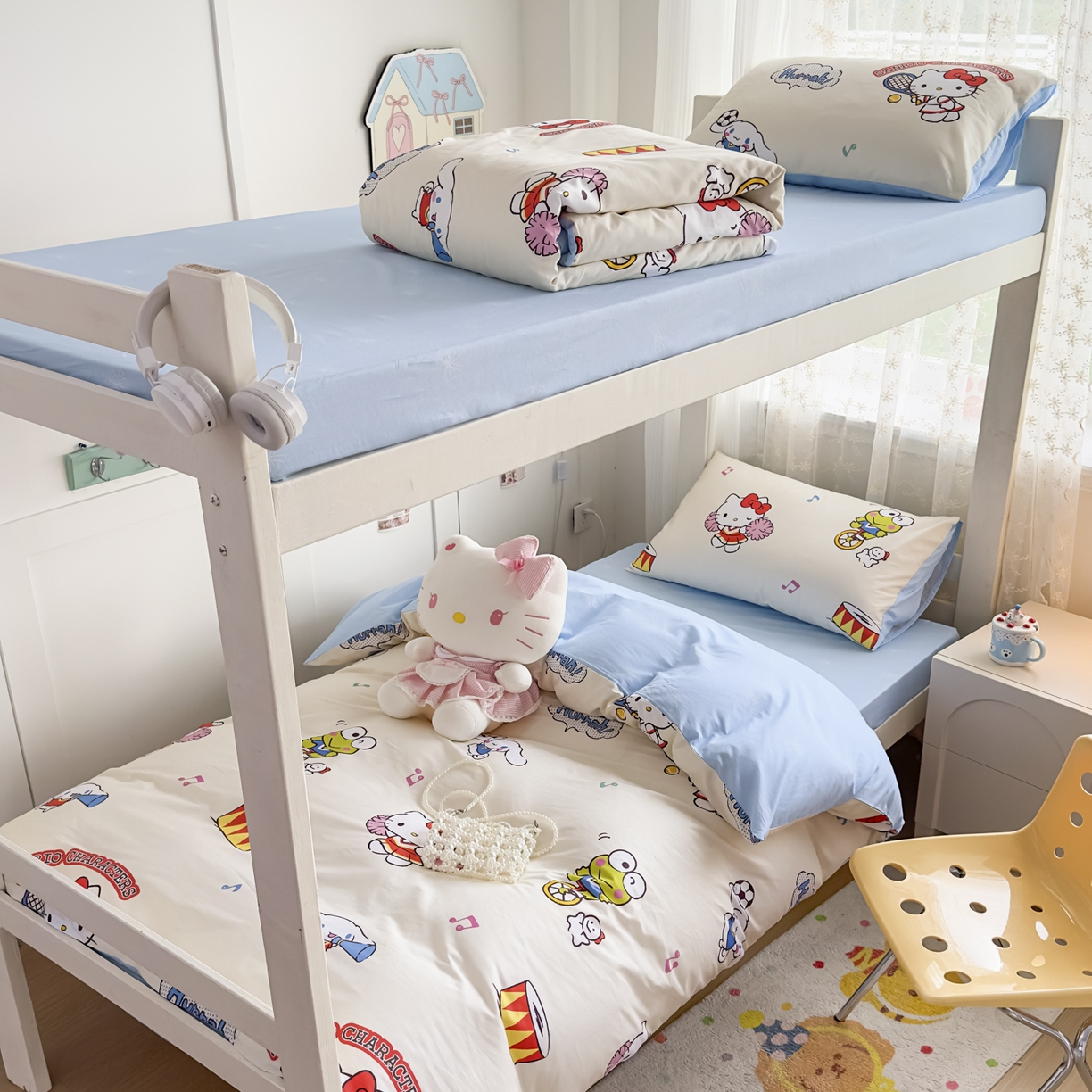 91家纺网 家纺一手货源 找家纺 （总）浩诚 2025新款三丽鸥专版花型全棉纯棉学生三件套四件套