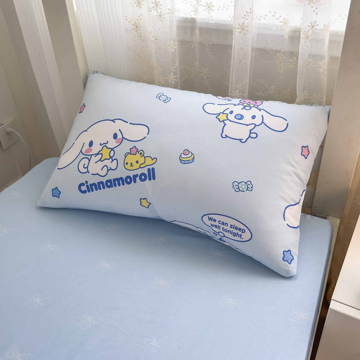 91家纺网 家纺一手货源 找家纺 浩诚 2025新款三丽鸥专版花型全棉纯棉学生三件套四件套 奶霜