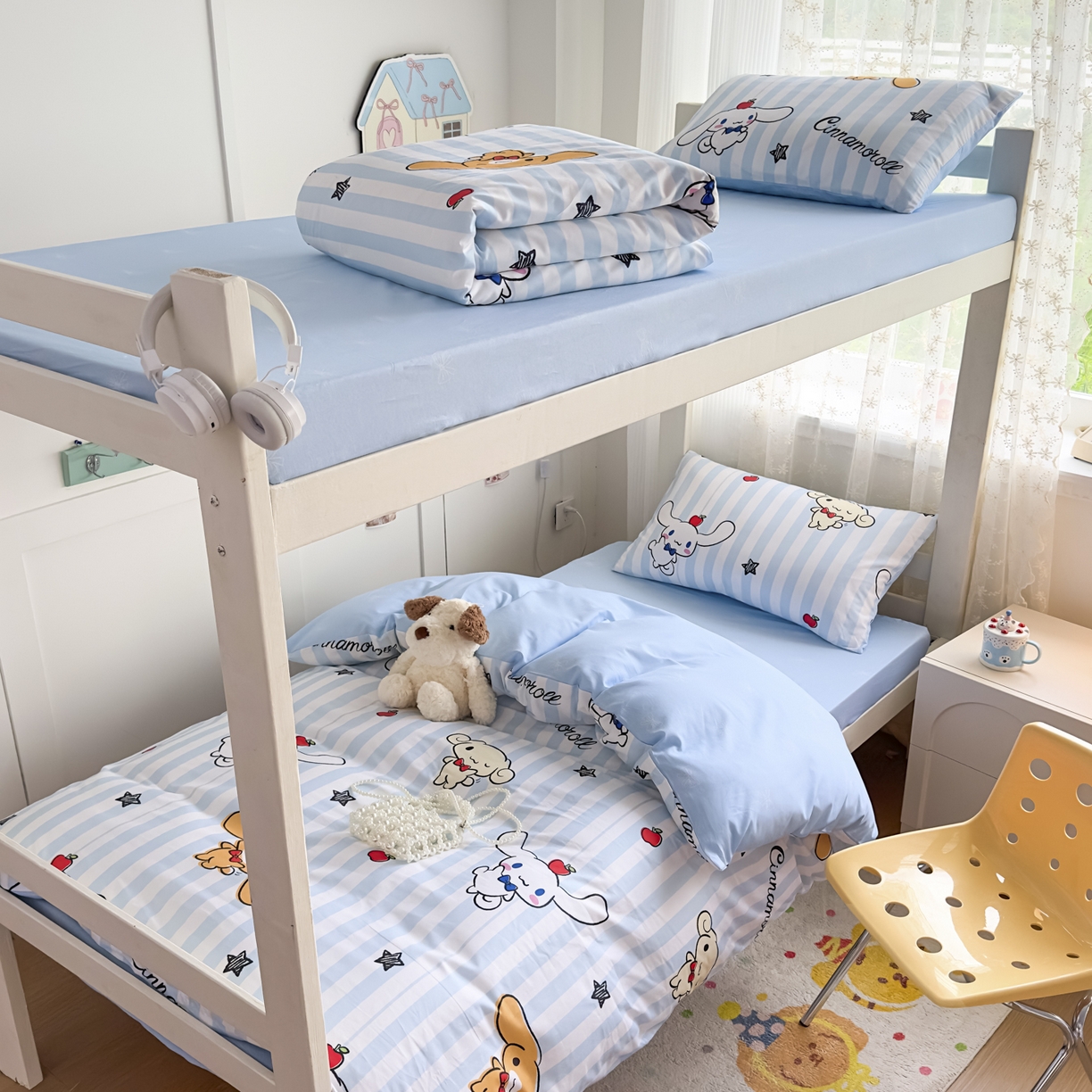 浩诚 2025新款三丽鸥专版花型全棉纯棉学生三件套四件套 肉桂