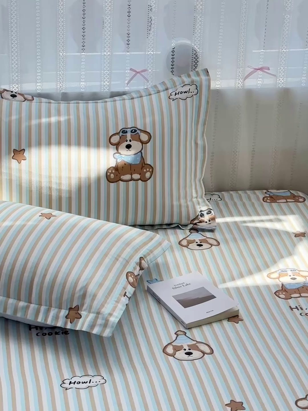 91家纺网 家纺一手货源 找家纺 恩泽家纺 2025新款全棉纯棉12868喷气印花系列枕套单枕套枕套单件-第二批 派对小狗