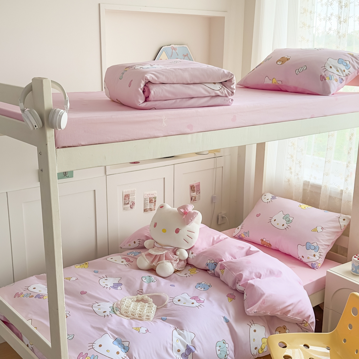 91家纺网 家纺一手货源 找家纺 浩诚 2025新款三丽鸥专版花型全棉纯棉学生三件套四件套 甜梦