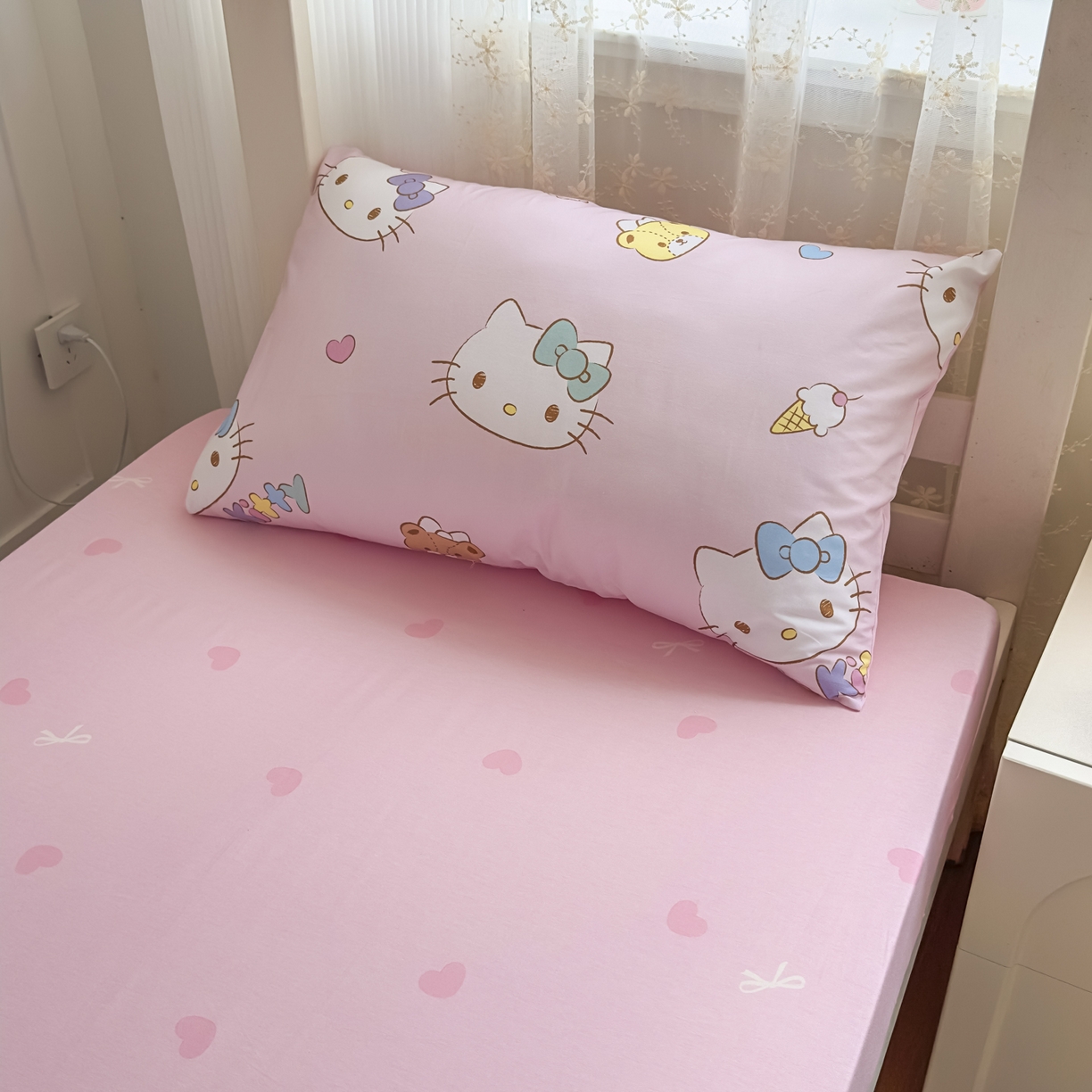 91家纺网 家纺一手货源 找家纺 浩诚 2025新款三丽鸥专版花型全棉纯棉学生三件套四件套 甜梦