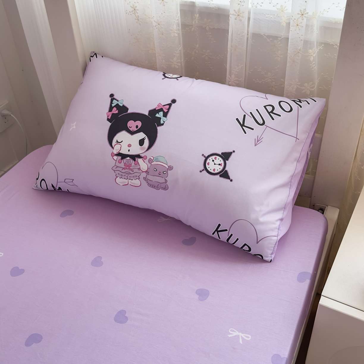 91家纺网 家纺一手货源 找家纺 浩诚 2025新款三丽鸥专版花型全棉纯棉学生三件套四件套 甜语