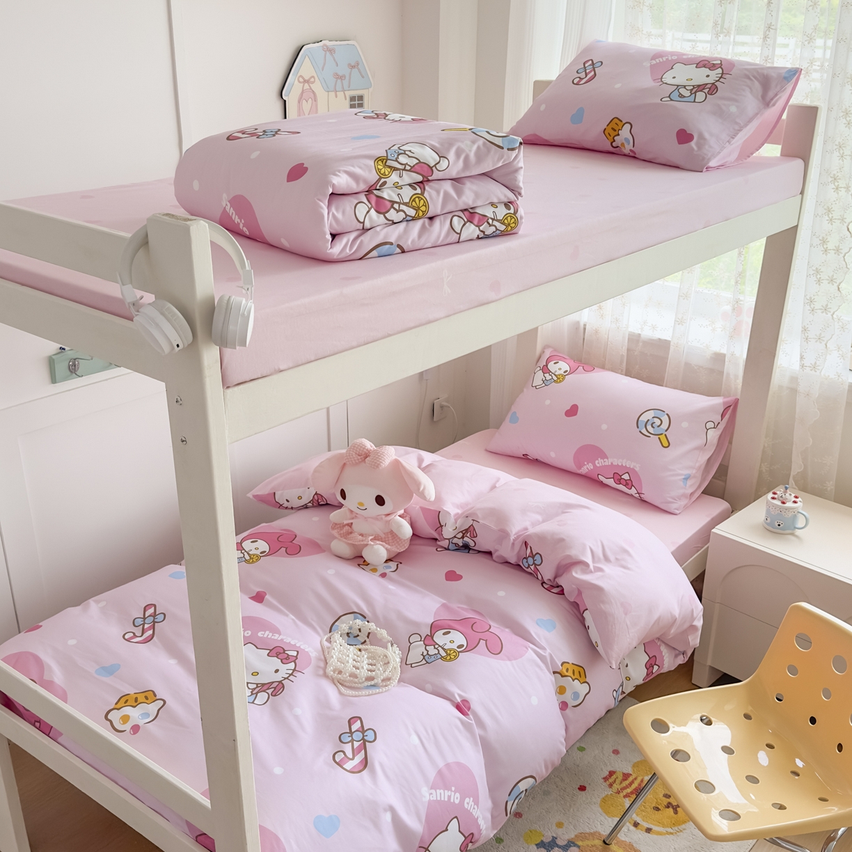 浩诚 2025新款三丽鸥专版花型全棉纯棉学生三件套四件套 星糖