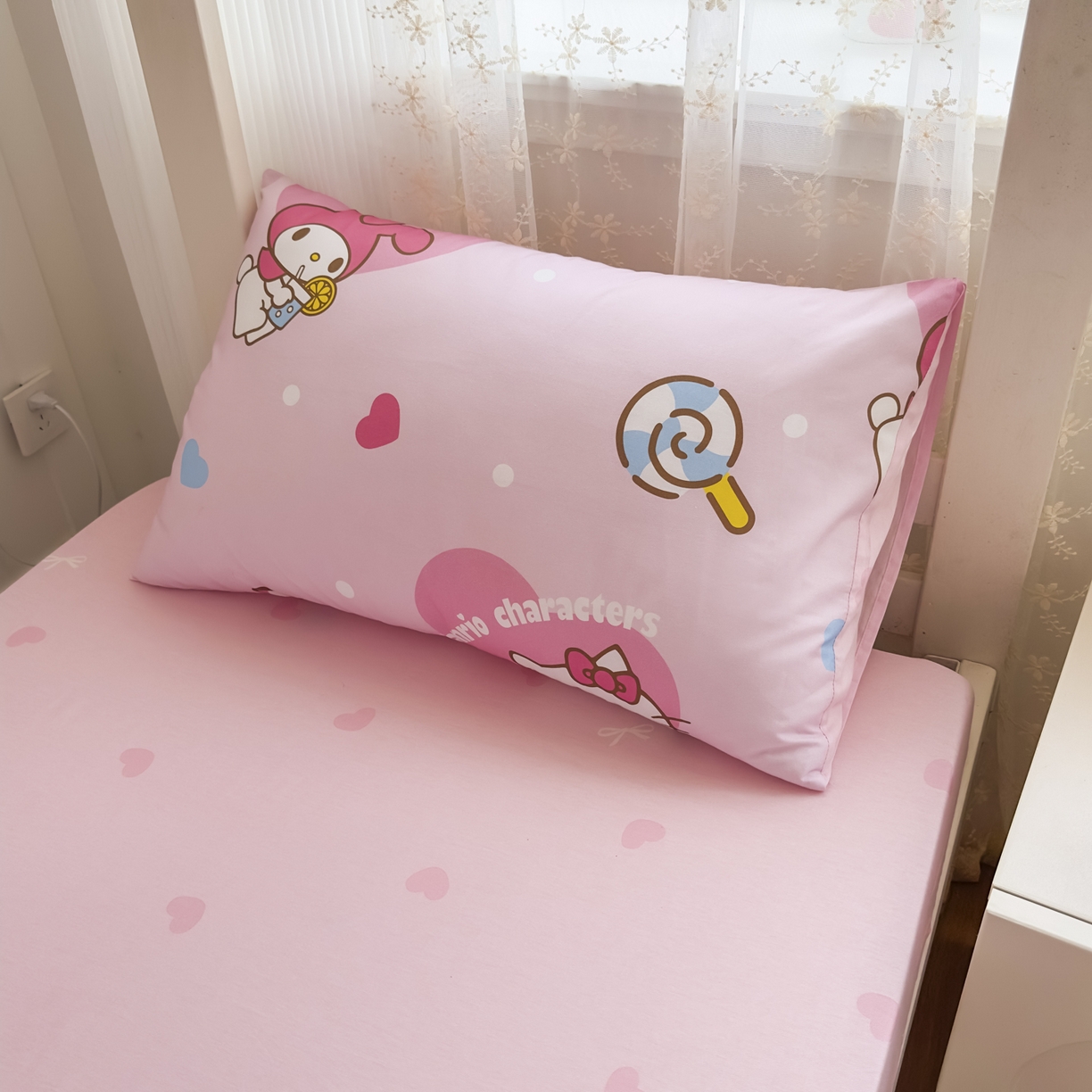 91家纺网 家纺一手货源 找家纺 浩诚 2025新款三丽鸥专版花型全棉纯棉学生三件套四件套 星糖