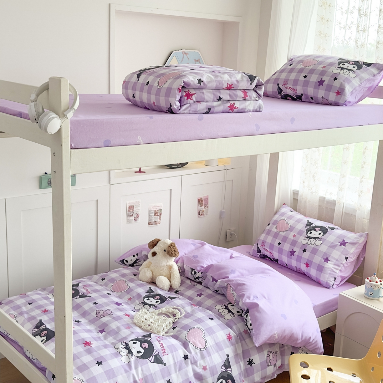 91家纺网 家纺一手货源 找家纺 浩诚 2025新款三丽鸥专版花型全棉纯棉学生三件套四件套 星语