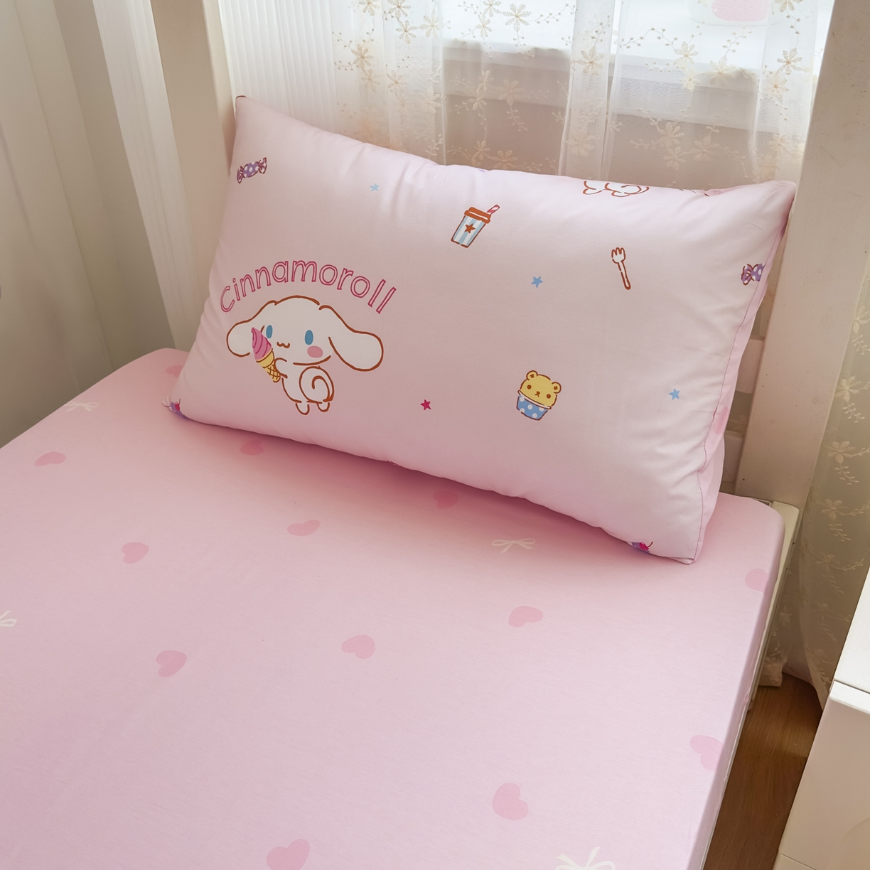 91家纺网 家纺一手货源 找家纺 浩诚 2025新款三丽鸥专版花型全棉纯棉学生三件套四件套 云朵