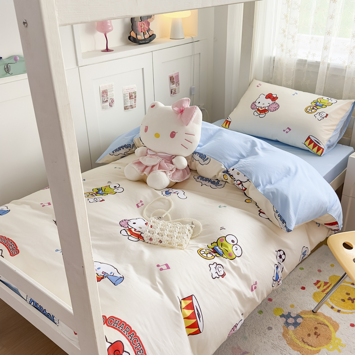 91家纺网 家纺一手货源 找家纺 浩诚 2025新款三丽鸥专版花型全棉纯棉学生三件套四件套 运动会