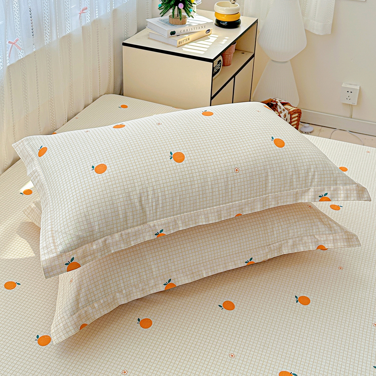 91家纺网 家纺一手货源 找家纺 恩泽家纺 2025新款全棉纯棉12868喷气印花系列枕套单枕套枕套单件-第二批 甜小桔