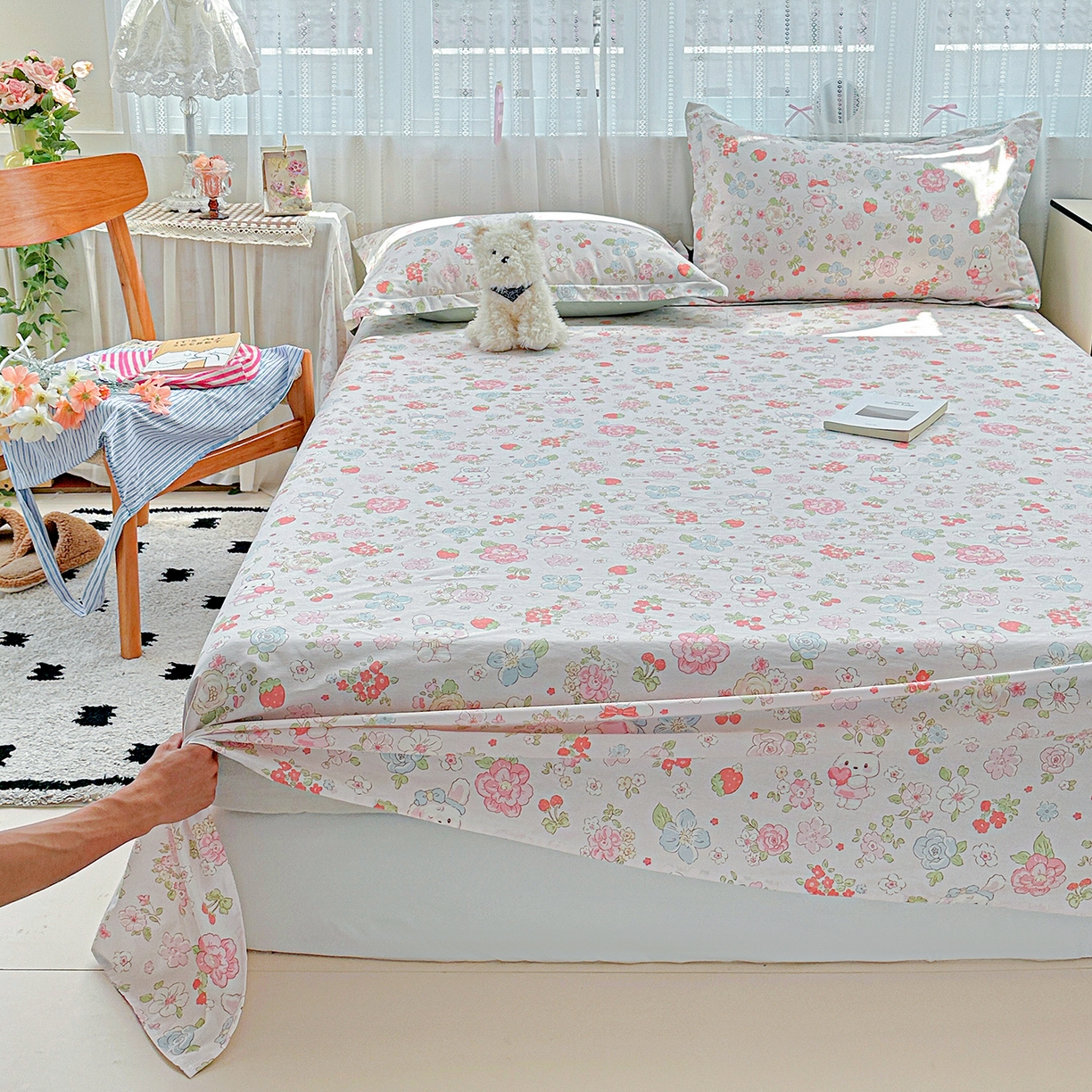 91家纺网 家纺一手货源 找家纺 恩泽家纺 2025新款全棉纯棉12868喷气印花系列床单单品床单单件单床单-第二批 宾果兔