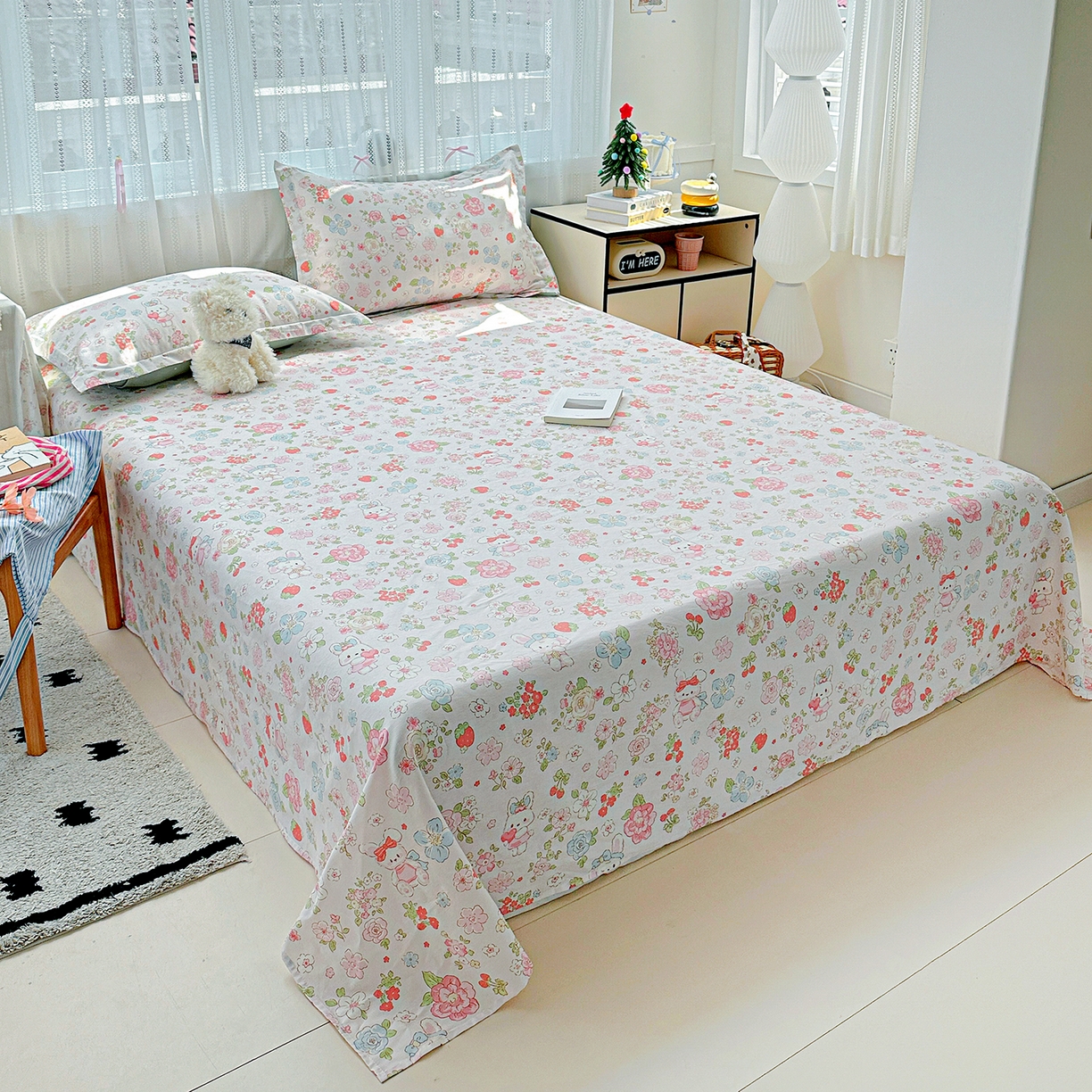 91家纺网 家纺一手货源 找家纺 恩泽家纺 2025新款全棉纯棉12868喷气印花系列床单单品床单单件单床单-第二批 宾果兔