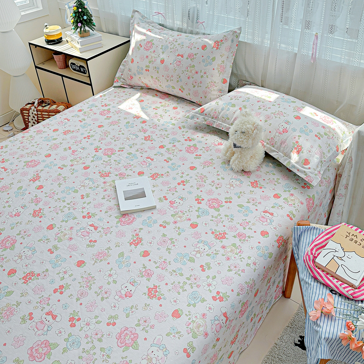 91家纺网 家纺一手货源 找家纺 恩泽家纺 2025新款全棉纯棉12868喷气印花系列床单单品床单单件单床单-第二批 宾果兔