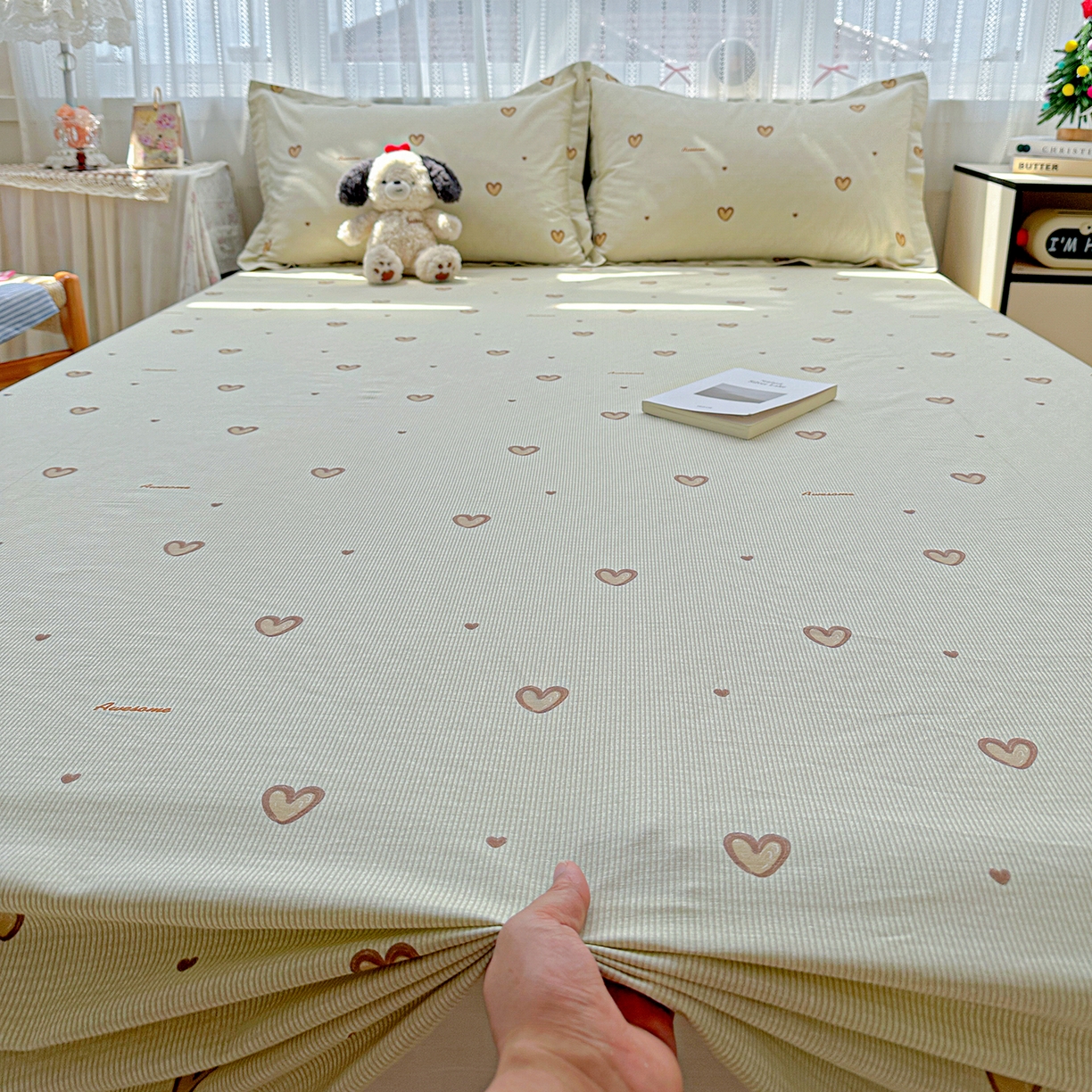 91家纺网 家纺一手货源 找家纺 恩泽家纺 2025新款全棉纯棉12868喷气印花系列床单单品床单单件单床单-第二批 初恋心