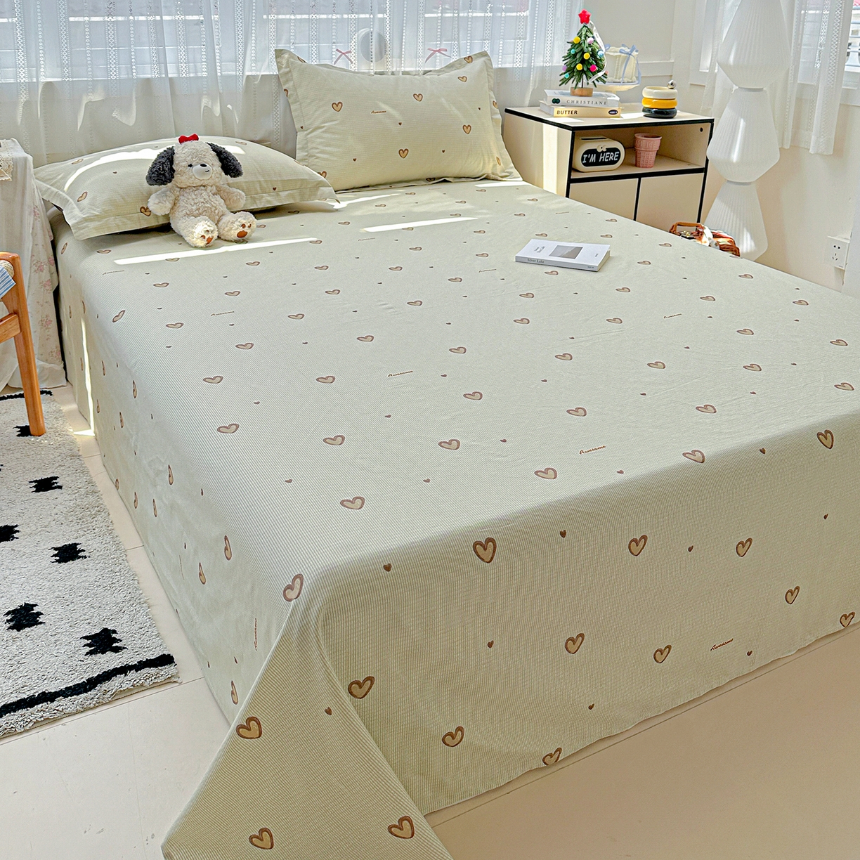 91家纺网 家纺一手货源 找家纺 恩泽家纺 2025新款全棉纯棉12868喷气印花系列床单单品床单单件单床单-第二批 初恋心