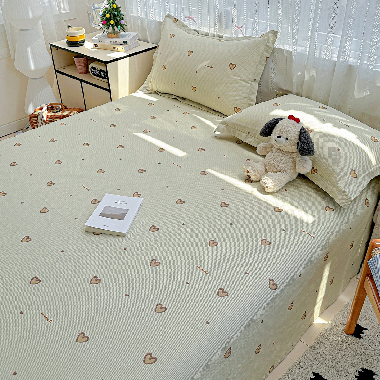 91家纺网 家纺一手货源 找家纺 恩泽家纺 2025新款全棉纯棉12868喷气印花系列床单单品床单单件单床单-第二批 初恋心