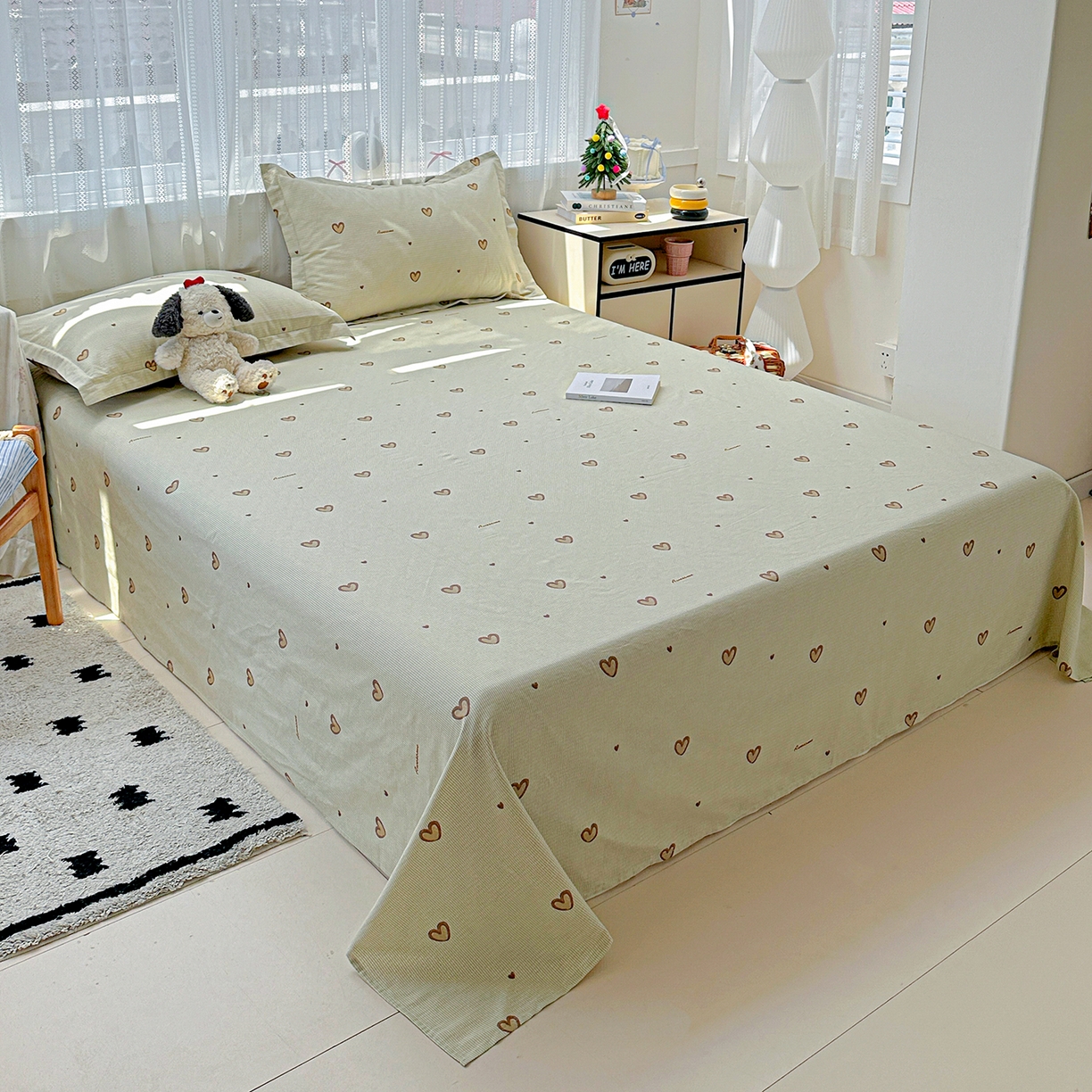 91家纺网 家纺一手货源 找家纺 恩泽家纺 2025新款全棉纯棉12868喷气印花系列床单单品床单单件单床单-第二批 初恋心