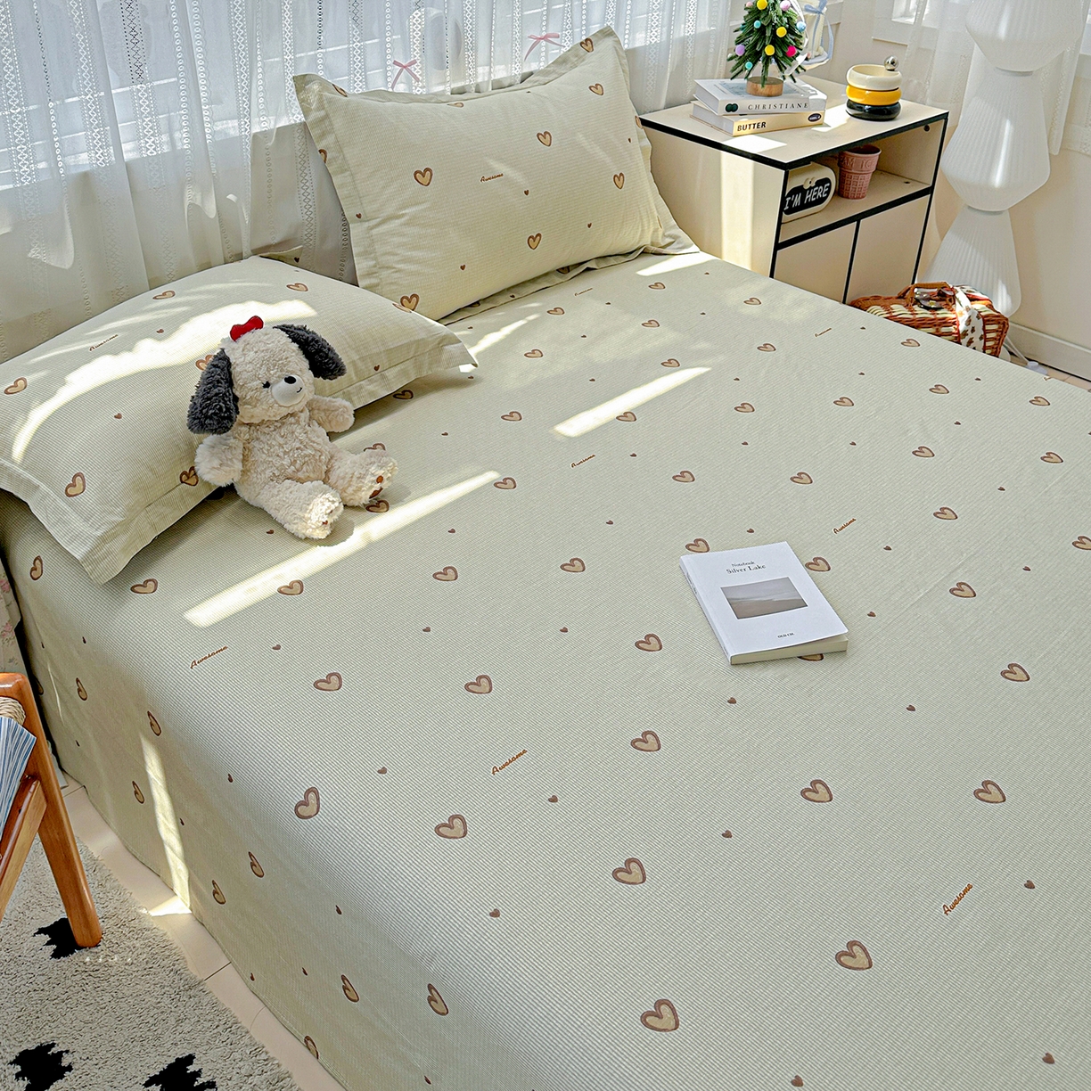 91家纺网 家纺一手货源 找家纺 恩泽家纺 2025新款全棉纯棉12868喷气印花系列床单单品床单单件单床单-第二批 初恋心