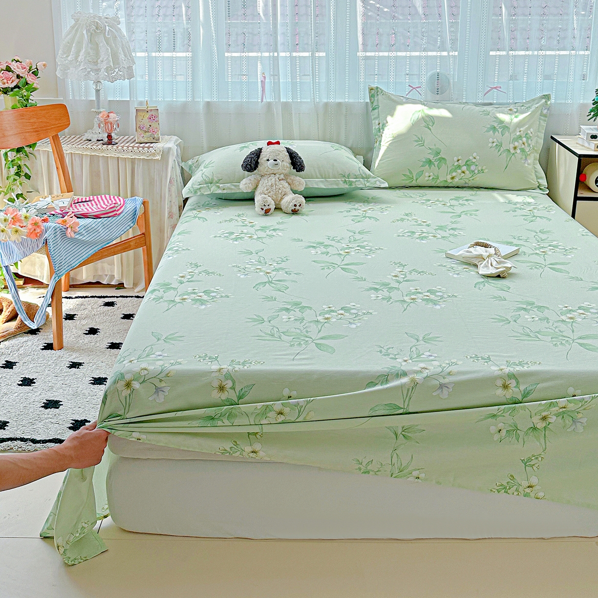 91家纺网 家纺一手货源 找家纺 恩泽家纺 2025新款全棉纯棉12868喷气印花系列床单单品床单单件单床单-第二批 东方树叶