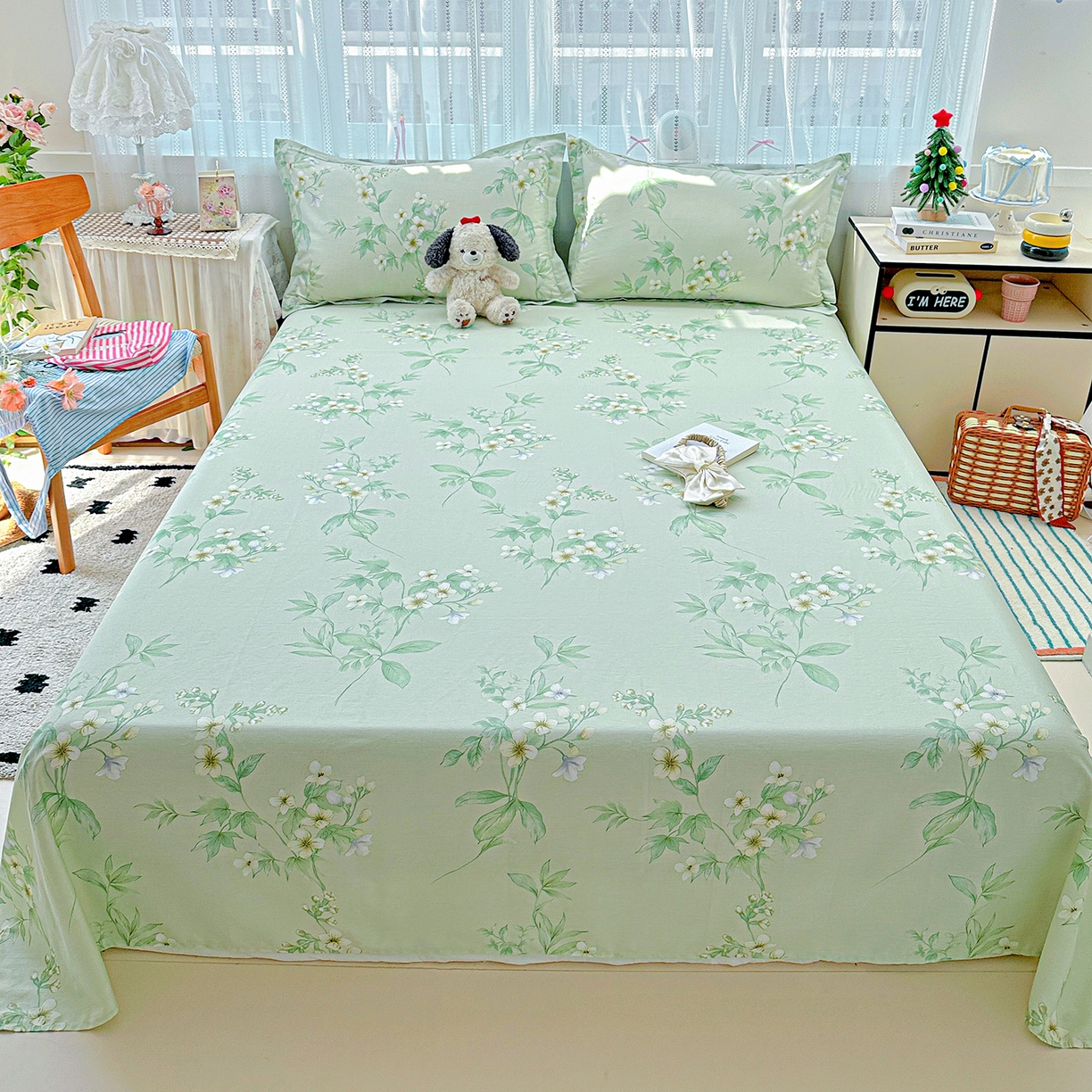 91家纺网 家纺一手货源 找家纺 恩泽家纺 2025新款全棉纯棉12868喷气印花系列床单单品床单单件单床单-第二批 东方树叶