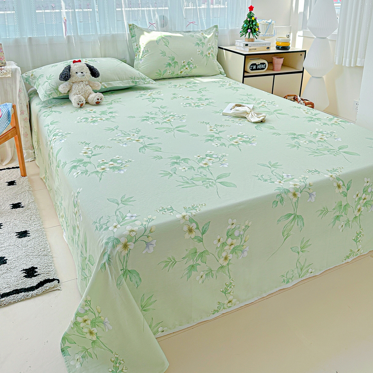 91家纺网 家纺一手货源 找家纺 恩泽家纺 2025新款全棉纯棉12868喷气印花系列床单单品床单单件单床单-第二批 东方树叶