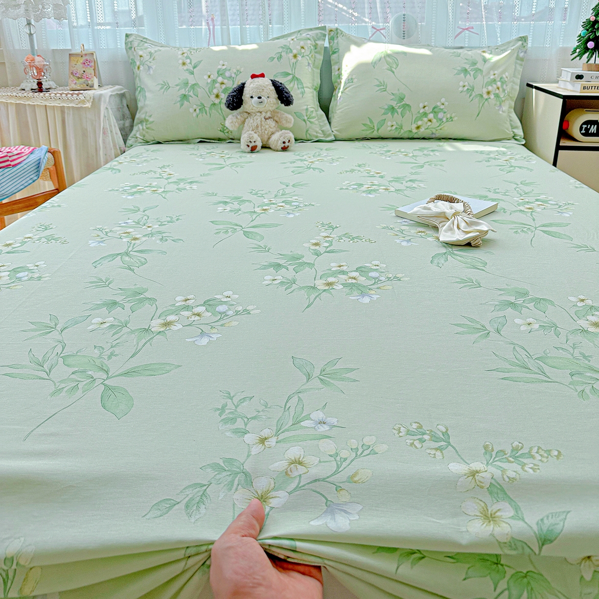 91家纺网 家纺一手货源 找家纺 恩泽家纺 2025新款全棉纯棉12868喷气印花系列床单单品床单单件单床单-第二批 东方树叶