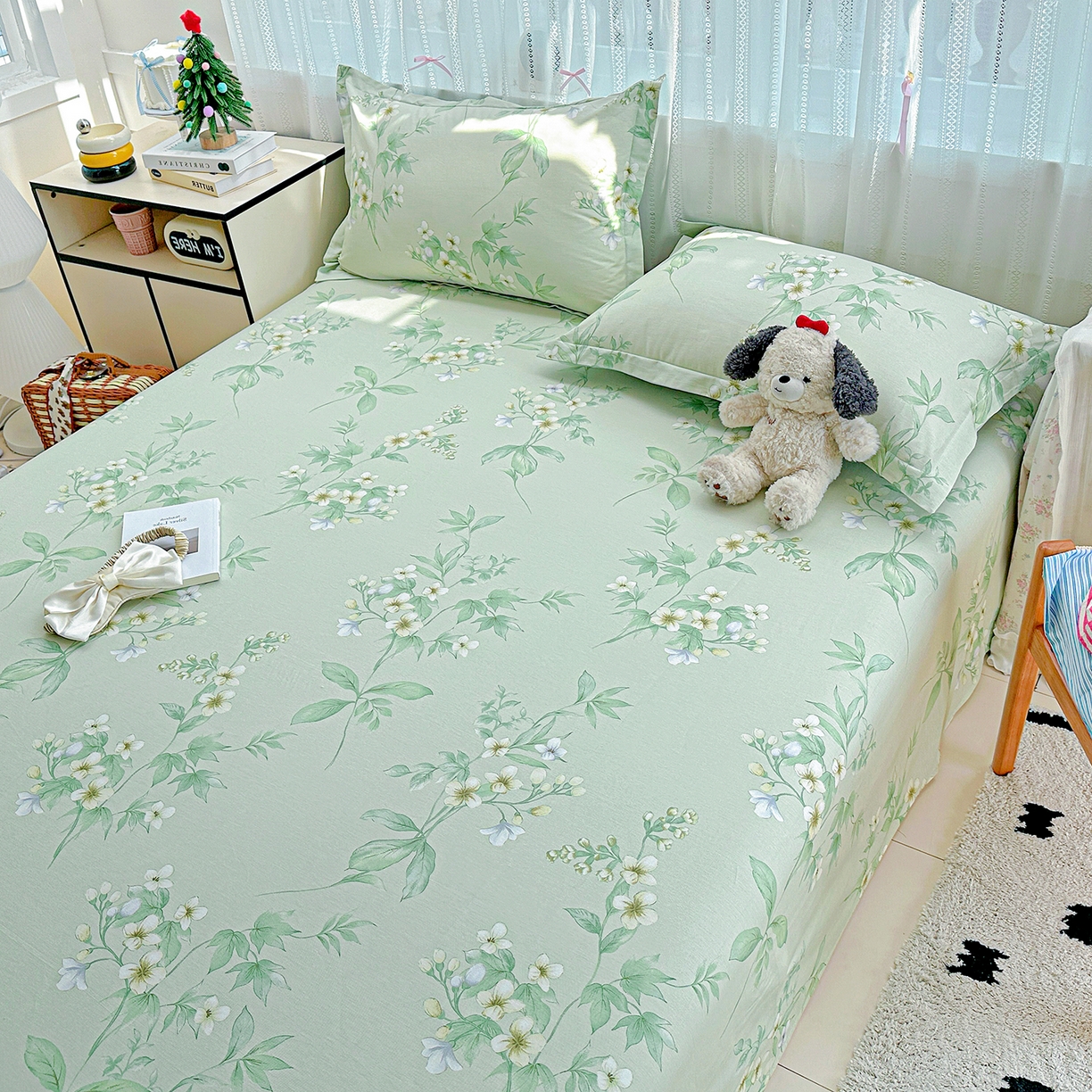 91家纺网 家纺一手货源 找家纺 恩泽家纺 2025新款全棉纯棉12868喷气印花系列床单单品床单单件单床单-第二批 东方树叶