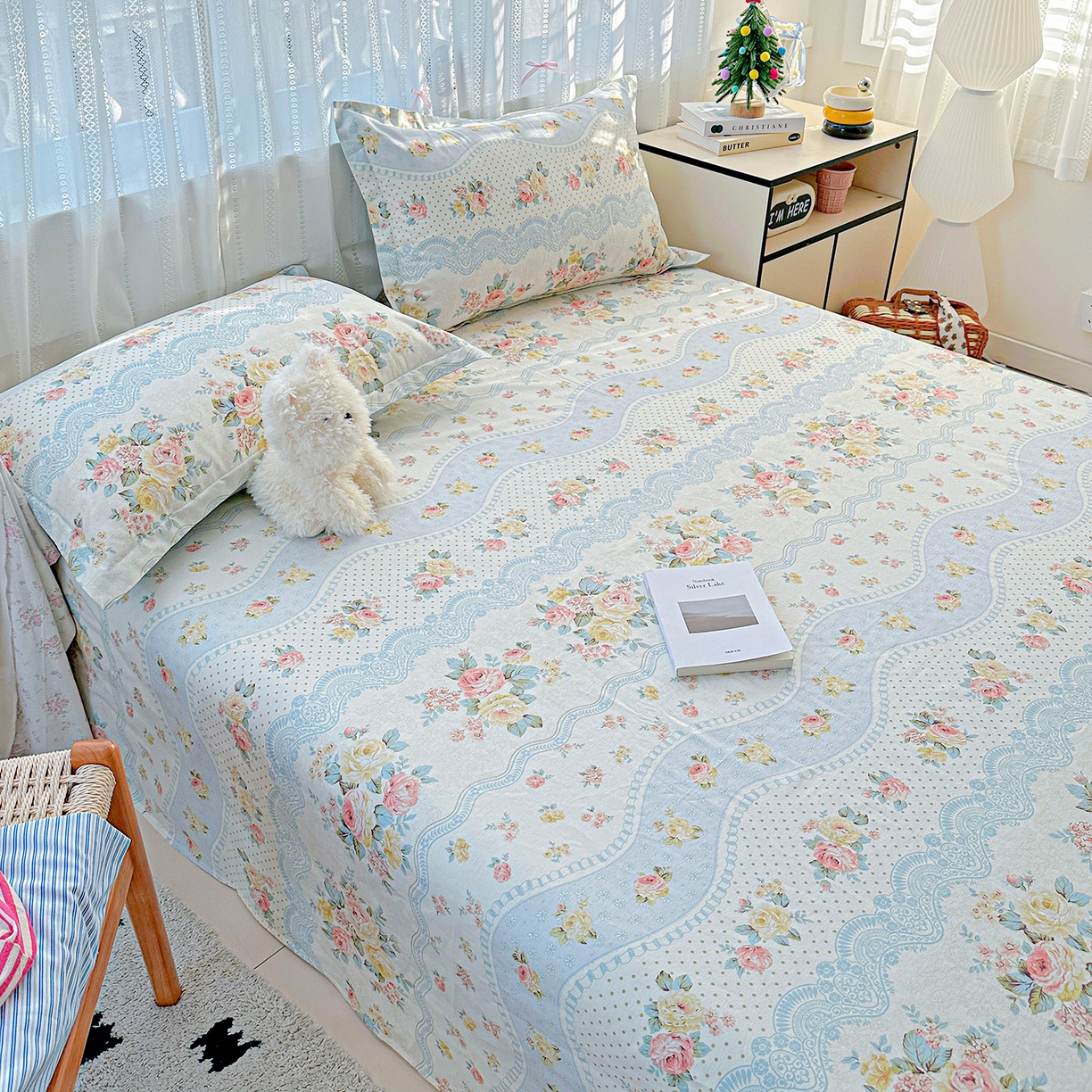 91家纺网 家纺一手货源 找家纺 恩泽家纺 2025新款全棉纯棉12868喷气印花系列床单单品床单单件单床单-第二批 法式小香