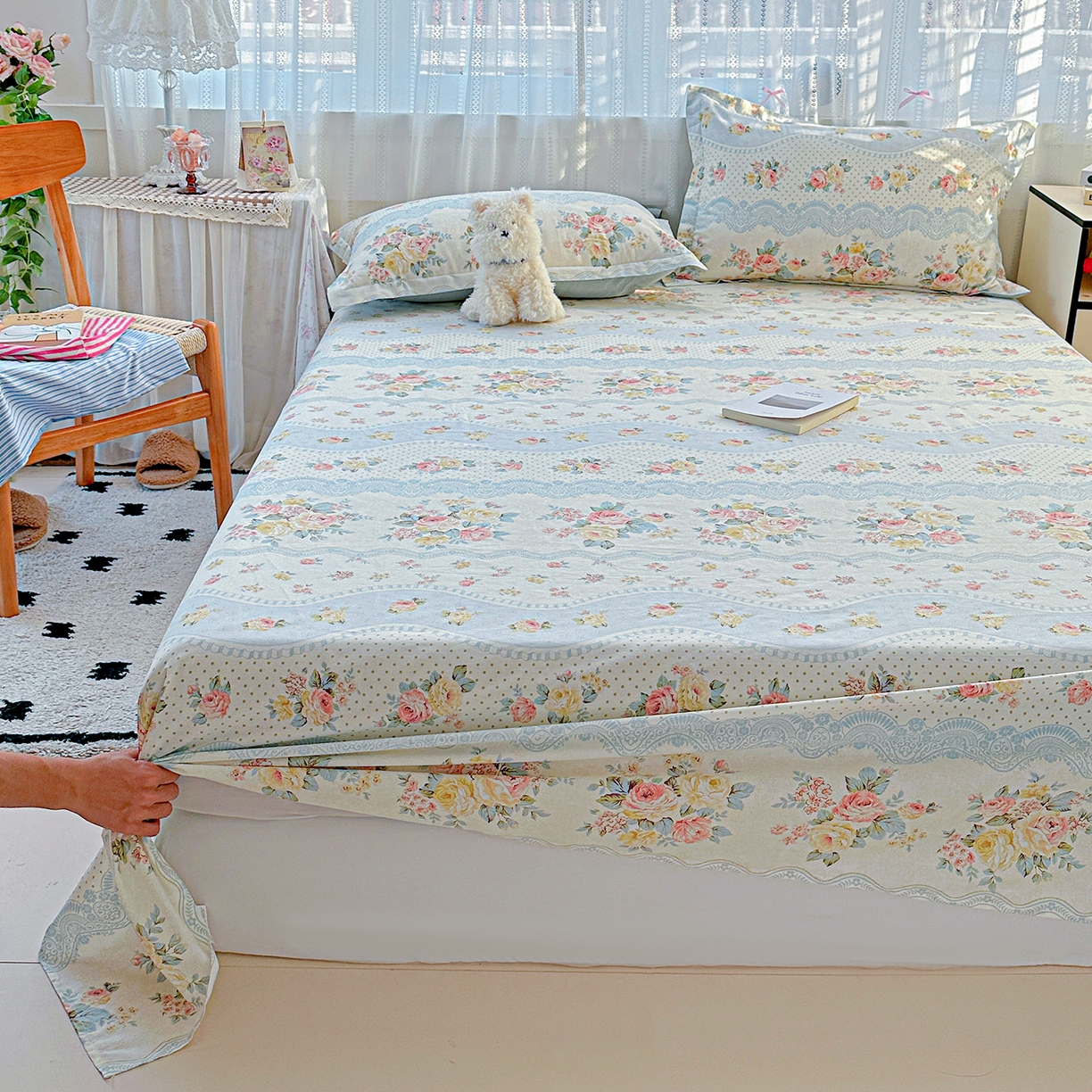 91家纺网 家纺一手货源 找家纺 恩泽家纺 2025新款全棉纯棉12868喷气印花系列床单单品床单单件单床单-第二批 法式小香